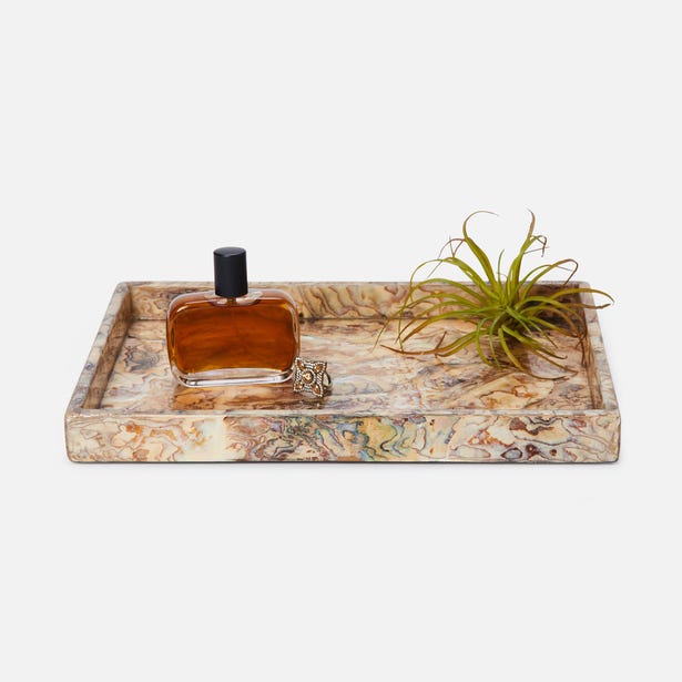 An image of Pigeon and Poodle Adana Marbleized Vanity Tray