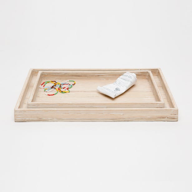 Pigeon and Poodle Kona Bleached Tray Set of 2