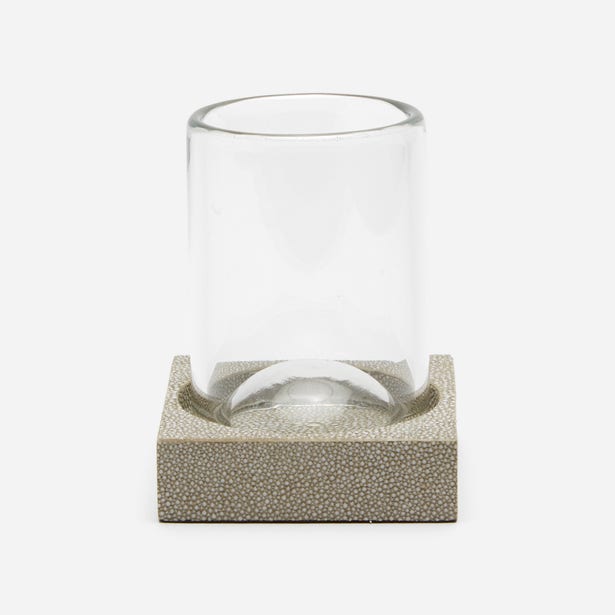 An image of Pigeon & Poodle Manchester Tumbler, Sand Faux Shagreen