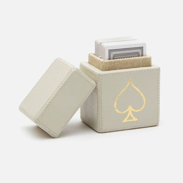 Pigeon and Poodle Aira Playing Cards in Leather Case