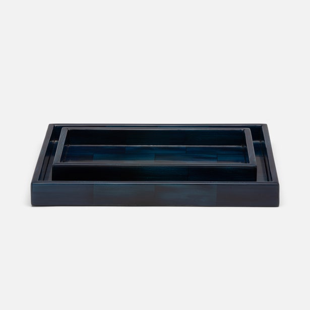 Pigeon and Poodle Arles Faux Horn Tray Set of 2