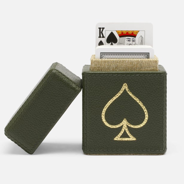 Pigeon and Poodle Aira Playing Cards in Leather Case