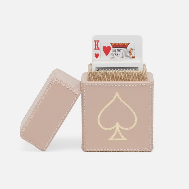 Pigeon and Poodle Aira Playing Cards in Leather Case
