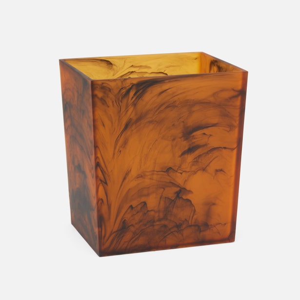 An image of Pigeon and Poodle Tavira Amber Black Wastebasket