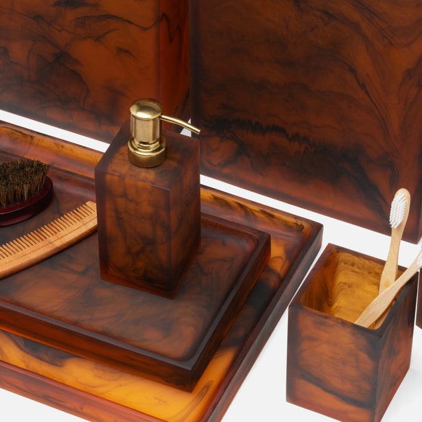 An image of Pigeon and Poodle Tavira Amber Black Soap Pump