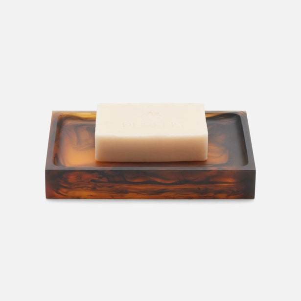 An image of Pigeon and Poodle Tavira Amber Black Soap Dish