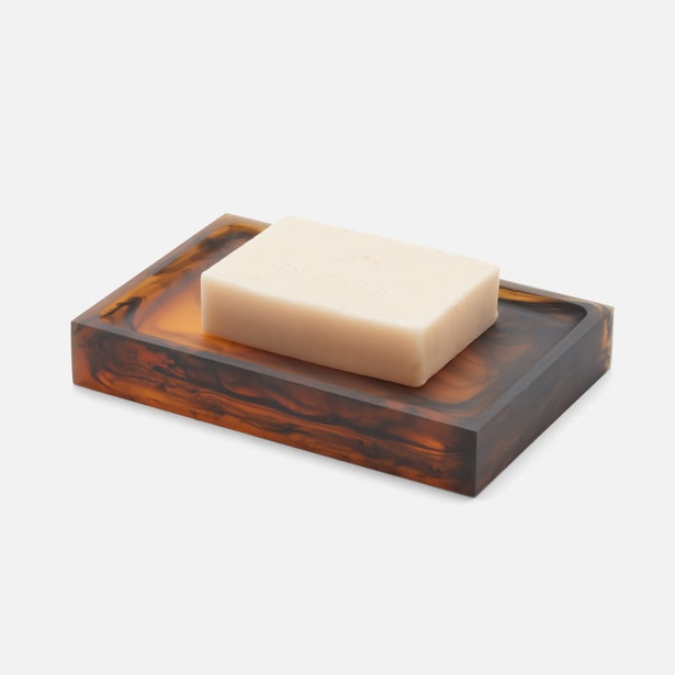 An image of Pigeon and Poodle Tavira Amber Black Soap Dish