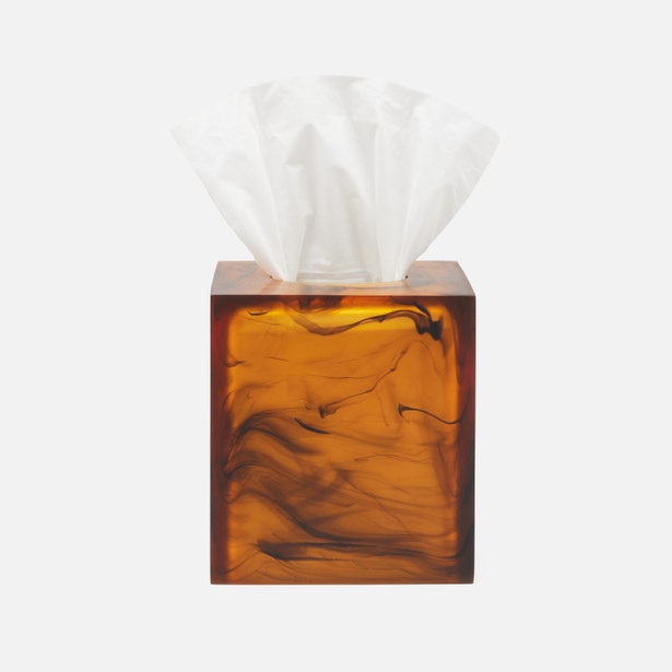 An image of Pigeon and Poodle Tavira Amber Black Tissue Box