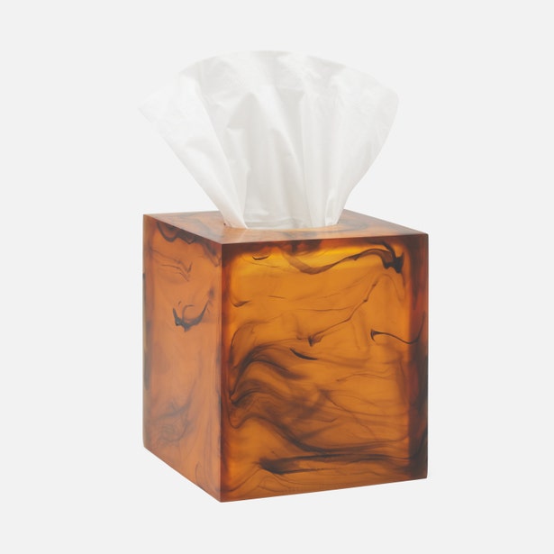 An image of Pigeon and Poodle Tavira Amber Black Tissue Box
