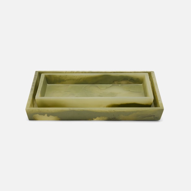 An image of Pigeon and Poodle Novo Pale Jade Tray Set of 2