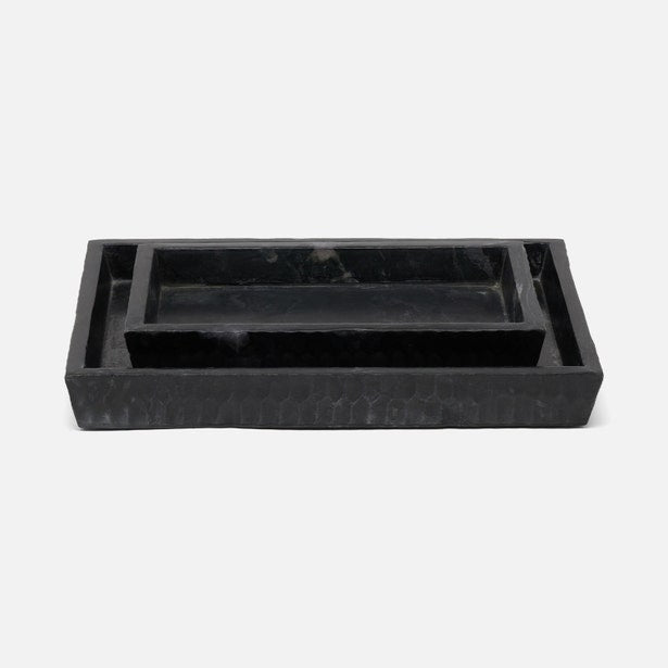 Pigeon and Poodle Kuna Textured Marble Tray Set