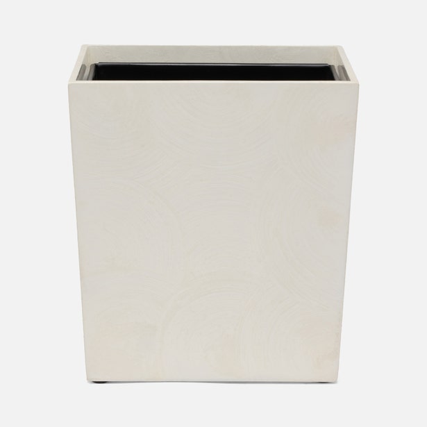 An image of Pigeon and Poodle Navagio Spiral Burl Resin Rectangular Wastebasket