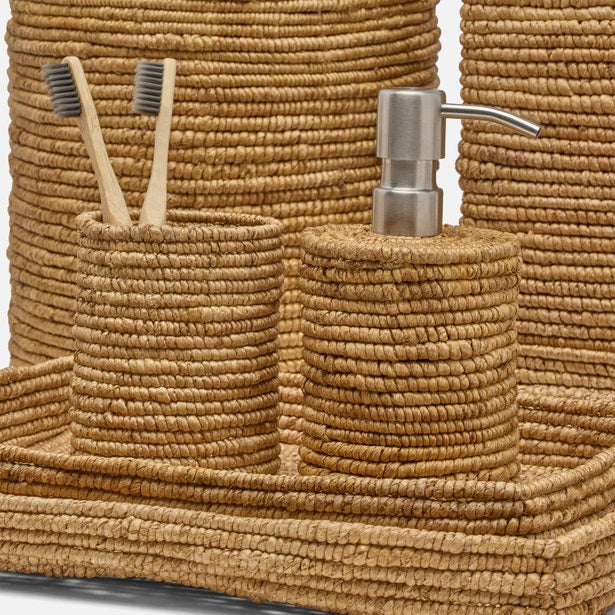 An image of Pigeon and Poodle Magnolia Abaca Natural Brush Holder
