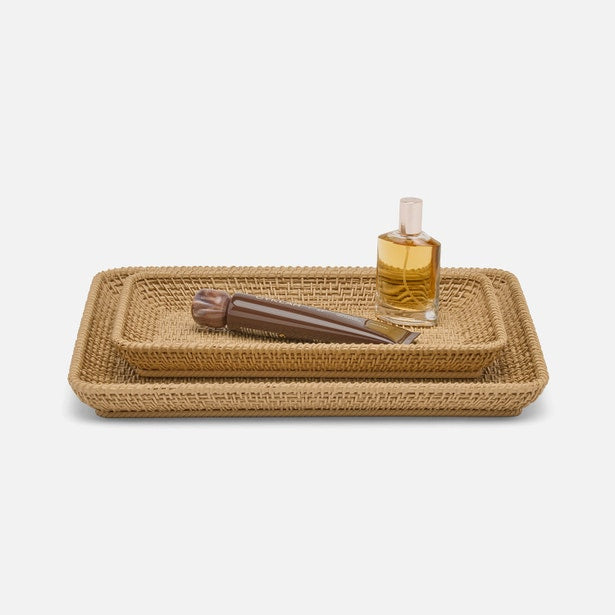 An image of Pigeon and Poodle Nantes Woven Textured Resin Tray Set