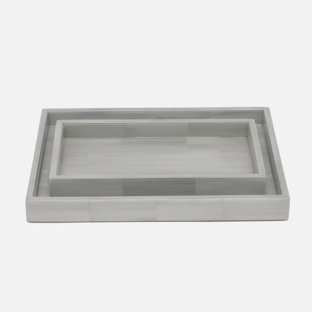 Pigeon and Poodle Arles Faux Horn Tray Set of 2