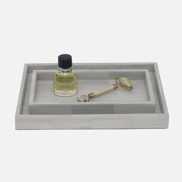 Pigeon and Poodle Arles Faux Horn Tray Set of 2