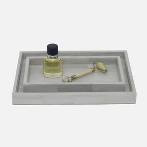 Pigeon and Poodle Arles Faux Horn Tray Set of 2