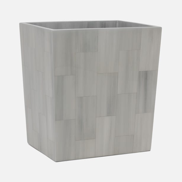 An image of Pigeon and Poodle Arles Faux Horn Rectangular Wastebasket