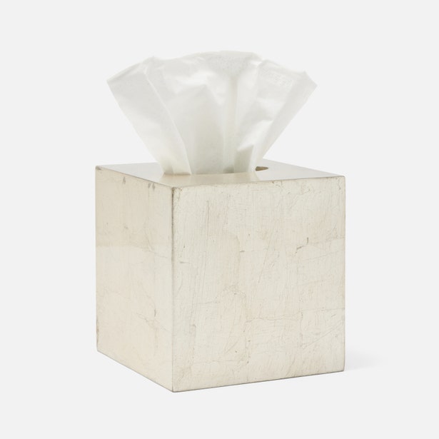 An image of Pigeon and Poodle Davos Silver leaf Tissue Box