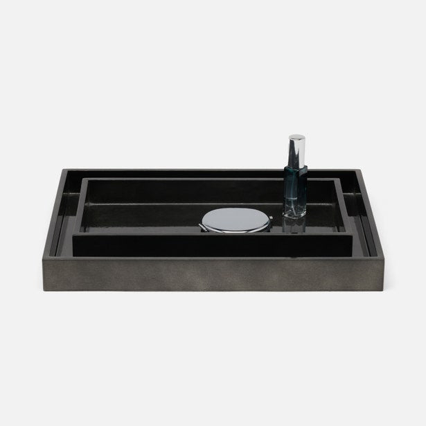 An image of Pigeon and Poodle Davos Silver leaf Tray Set