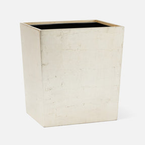Pigeon and Poodle Davos Silver leaf Rectangular Wastebasket