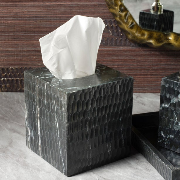 An image of Pigeon and Poodle Kuna Textured Marble Tissue Box