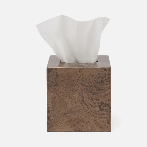 An image of Pigeon and Poodle Navagio Spiral Burl Resin Tissue Box