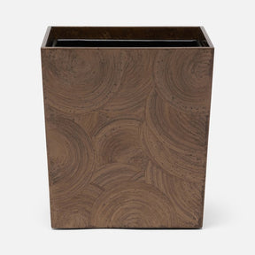 Pigeon and Poodle Navagio Spiral Burl Resin Rectangular Wastebasket