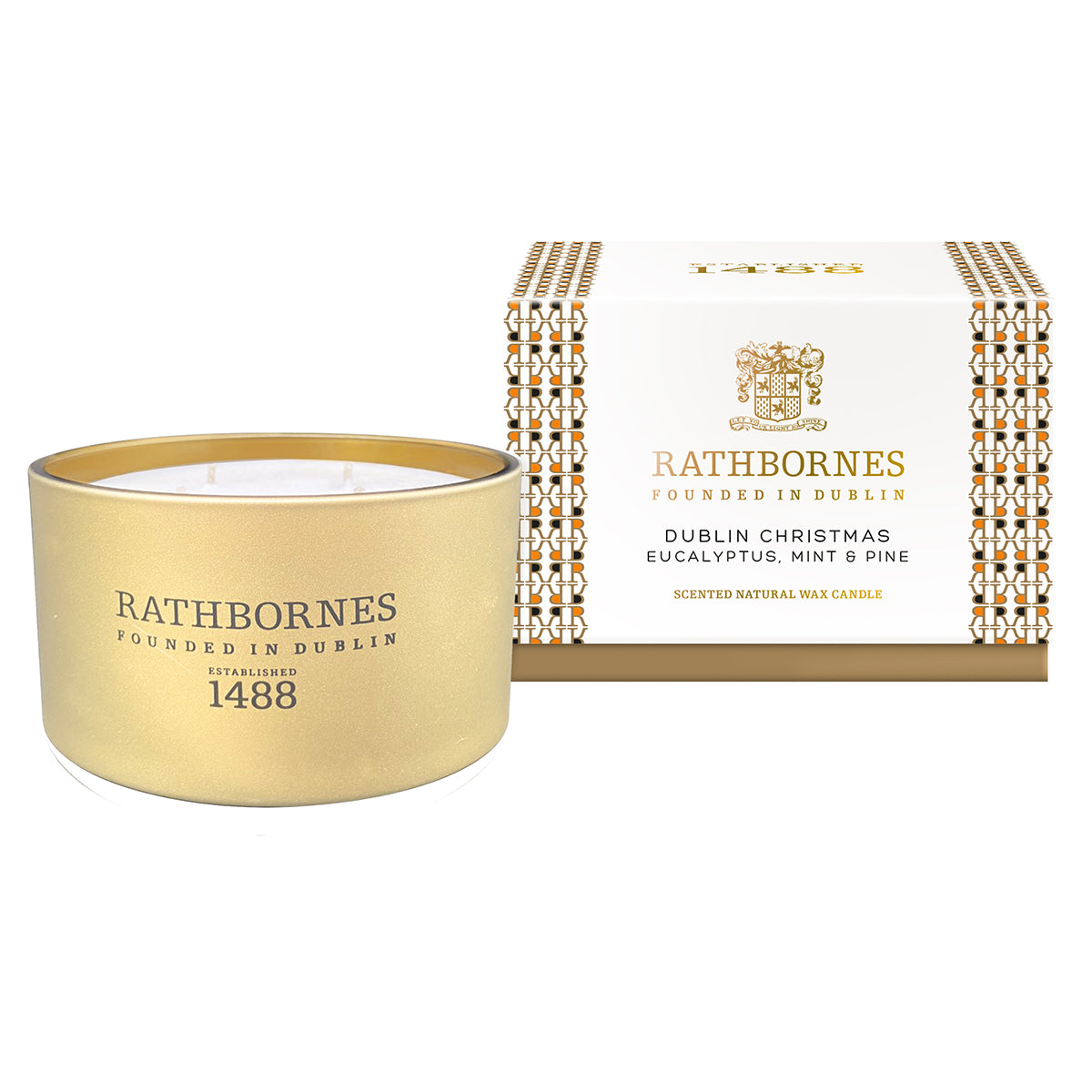 An image of John Rathbornes Dublin Christmas 4-Wick Candle 13.7 oz