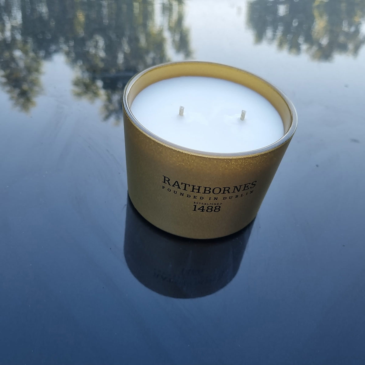An image of John Rathbornes Dublin Christmas 2-Wick Candle 6.7 oz