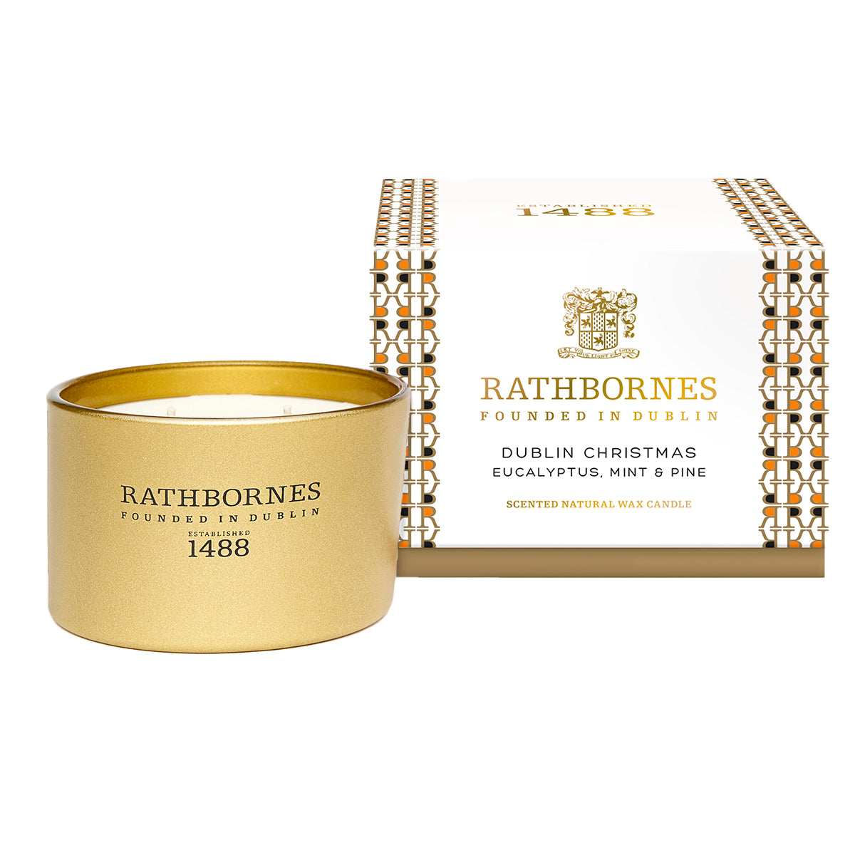 An image of John Rathbornes Dublin Christmas 2-Wick Candle 6.7 oz