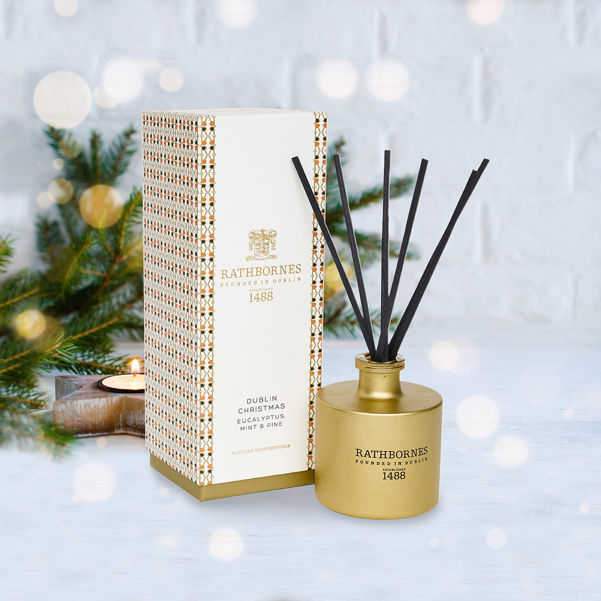 An image of John Rathbornes Dublin Christmas Reed Diffuser 6.7 fl oz