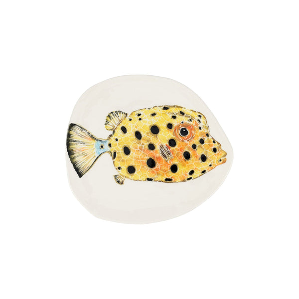 Vietri Reef Box Fish Small Round Platter