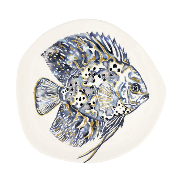 An image of Vietri Reef Discus Fish Oblong Round Platter