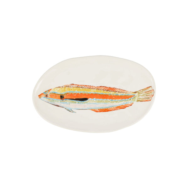 An image of Vietri Reef Tropical Rainbow Fish Small Oval Platter
