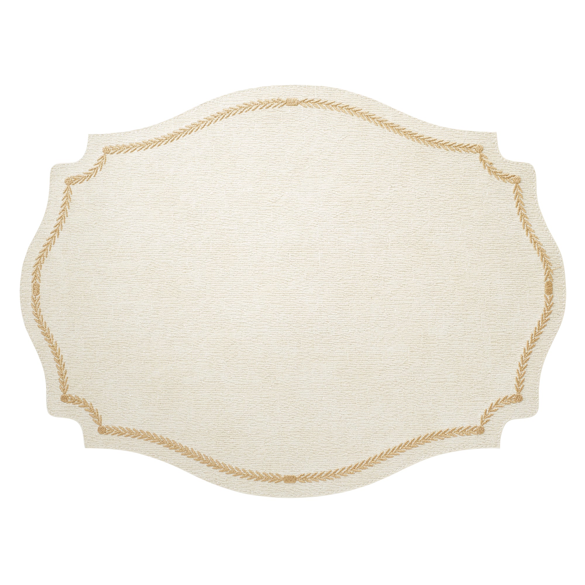 Bodrum Regent Oval Placemat - Set of 4 - Ivory/Gold