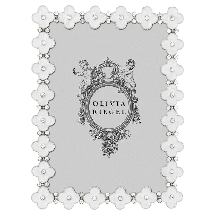 An image of Olivia Riegel White Enamel Clover Frame