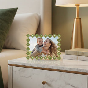 Olivia Riegel Gold Celedon Enamel Clover 5" x7" Picture Frame