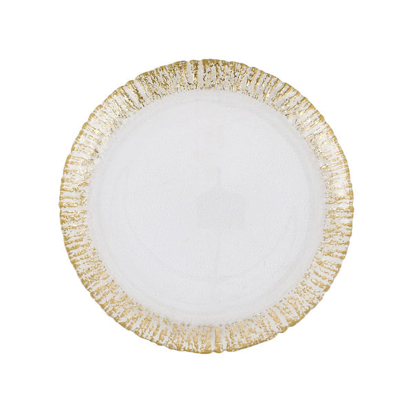 Vietri Rufolo Glass Gold Dinner Plate  