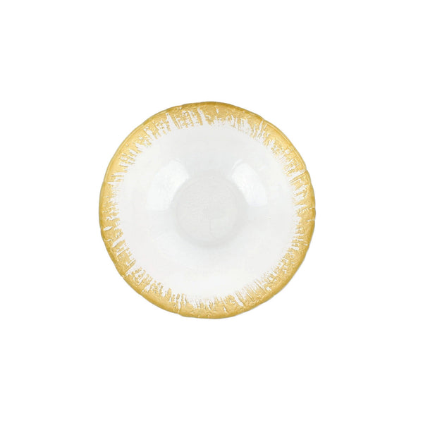 Vietri Rufolo Glass Gold Brushstroke Small Bowl