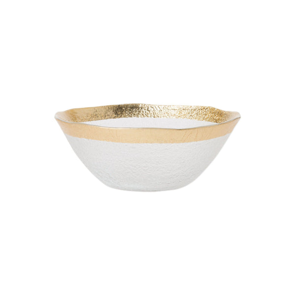 An image of Vietri Rufolo Glass Gold Organic Small Bowl