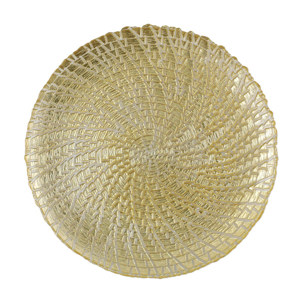 An image of Vietri Rufolo Glass Gold Crocodile Service Plate/Charger