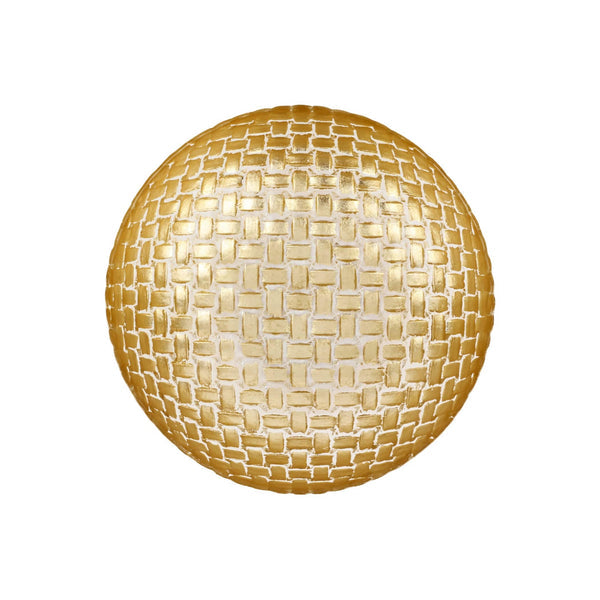 An image of Vietri Rufolo Glass Gold Basketweave Small Serving Bowl