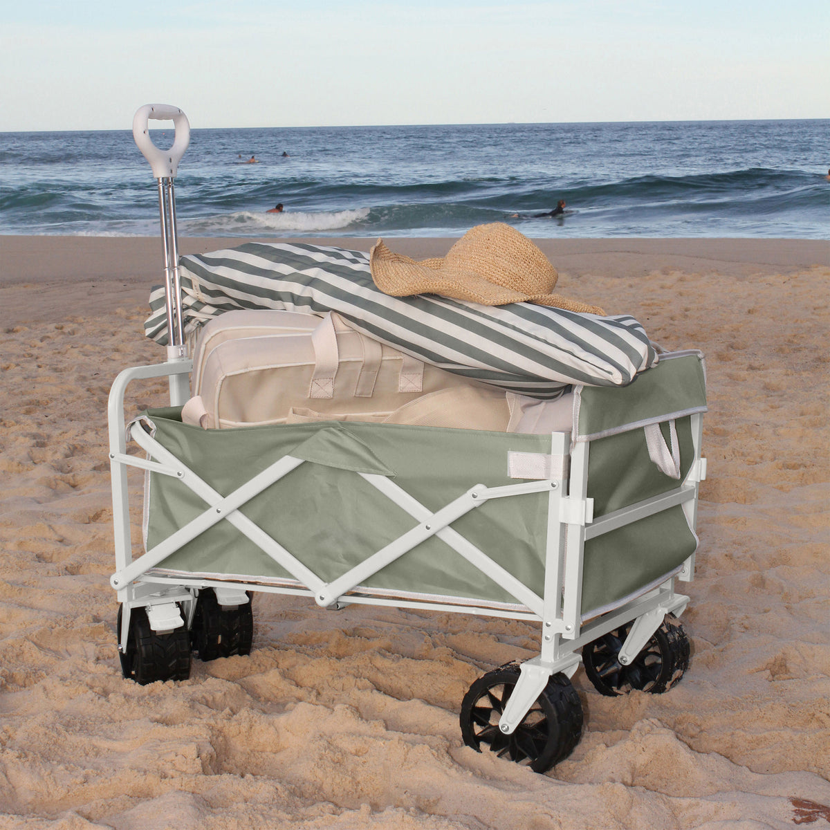 An image of Sunnylife Beach Cart - Sage