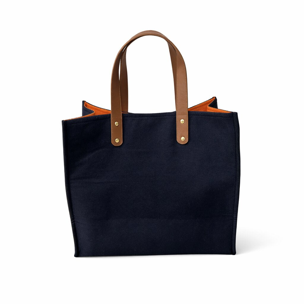 Halcyon Days Star Spangled Banner Tote Bag with Leather Handles