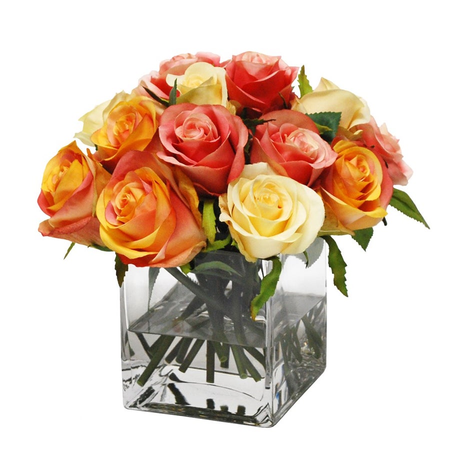 Winward Rose in Square Vase