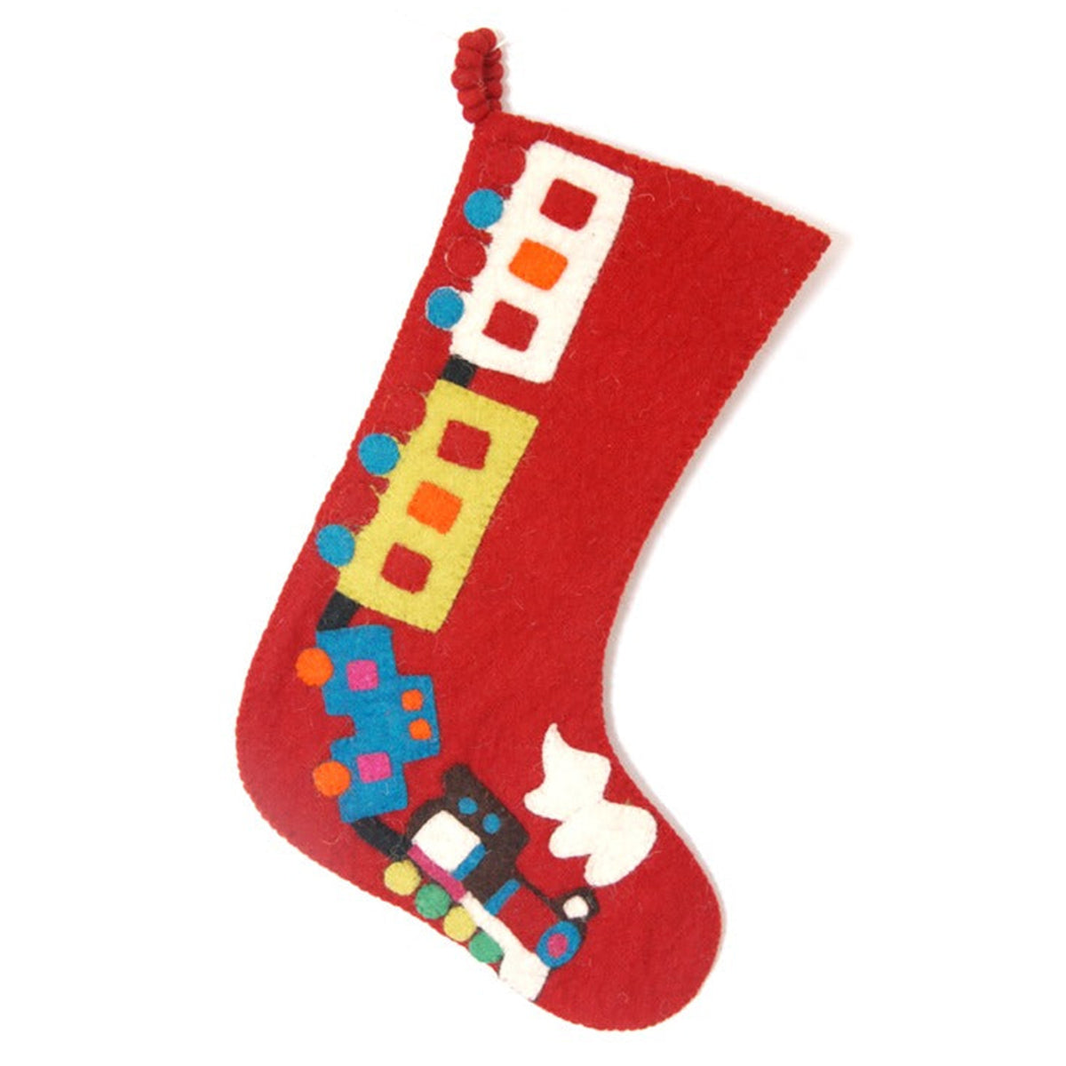 An image of Arcadia Train Kids Christmas Wool Stocking