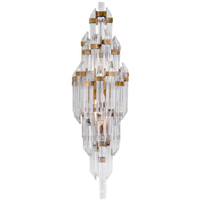Visual Comfort Adele Small Sconce Hand-Rubbed Antique Brass with Clear Acrylic