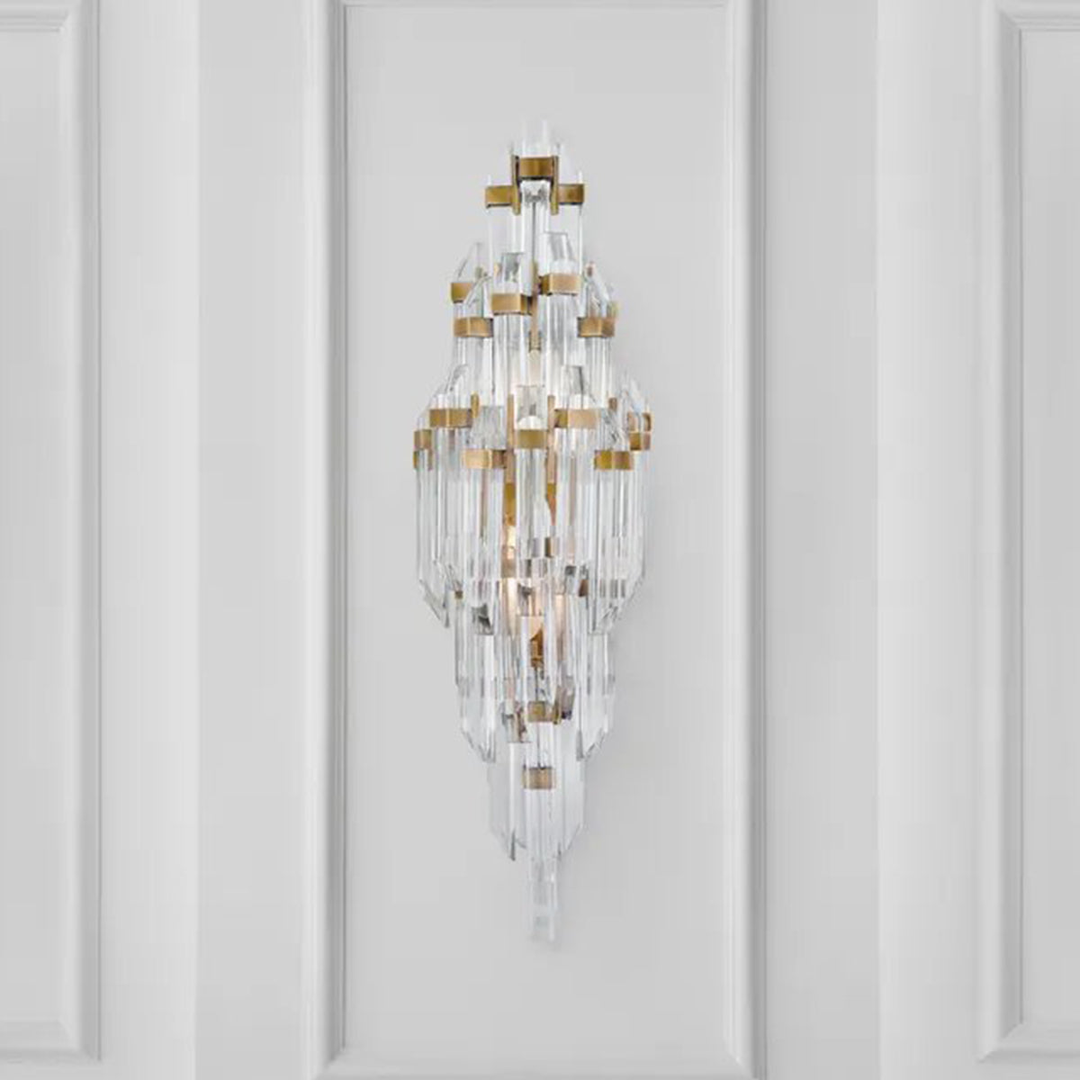 Visual Comfort Adele Small Sconce Hand-Rubbed Antique Brass with Clear Acrylic