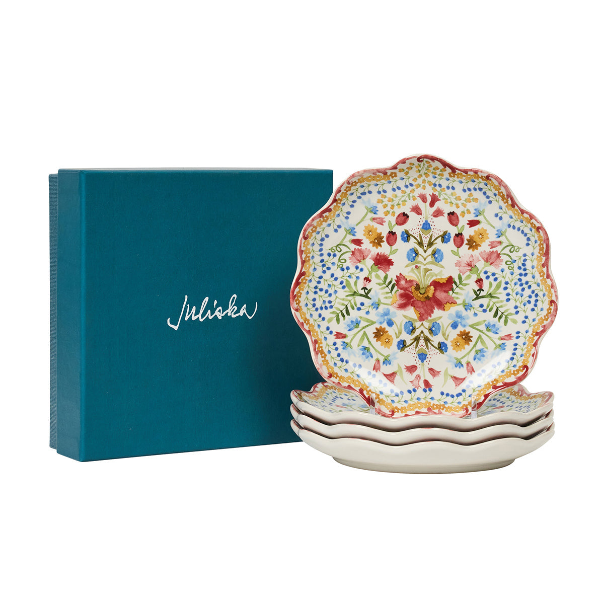 An image of Juliska Sofia Side/Cocktail Plate Set of 4 - Multi